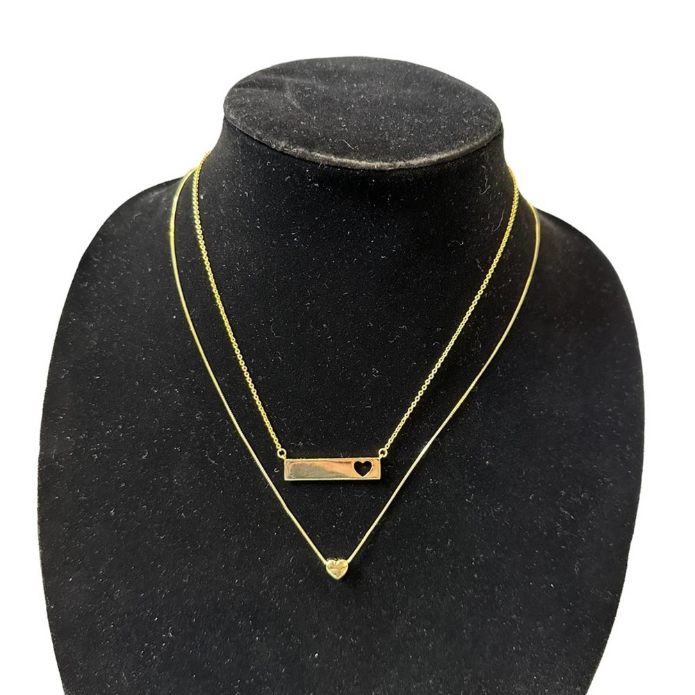 REAL SIMPLE Gold Heart Multiple Necklaces